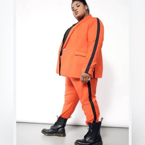 Wildfang Empower Blazer - Bold Orange/Black, Gender-Neutral, Urban Chic, NEW 1X - Picture 2 of 11